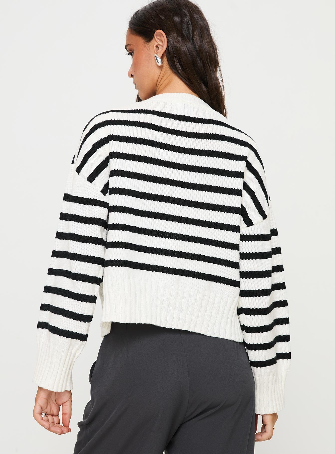 Karlson Striped Cardigan Cream / Black