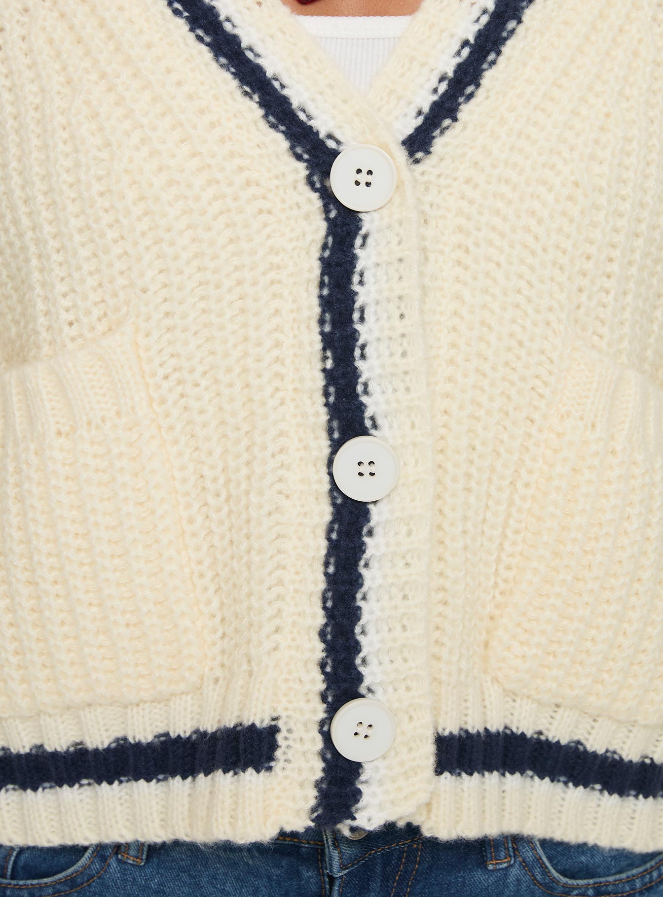 Tavian Knit Cardigan Navy / Cream