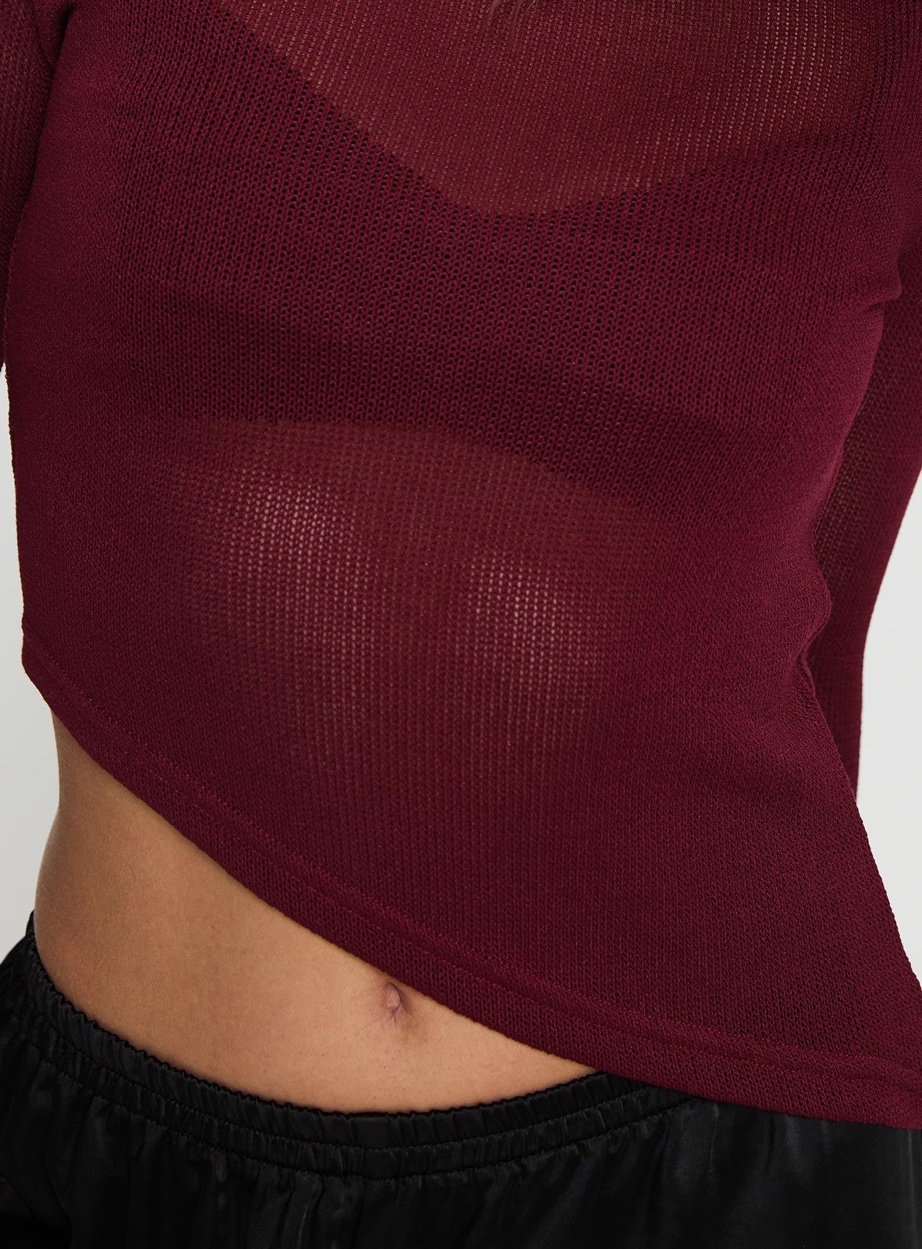 Pratt Long Sleeve Top Burgundy