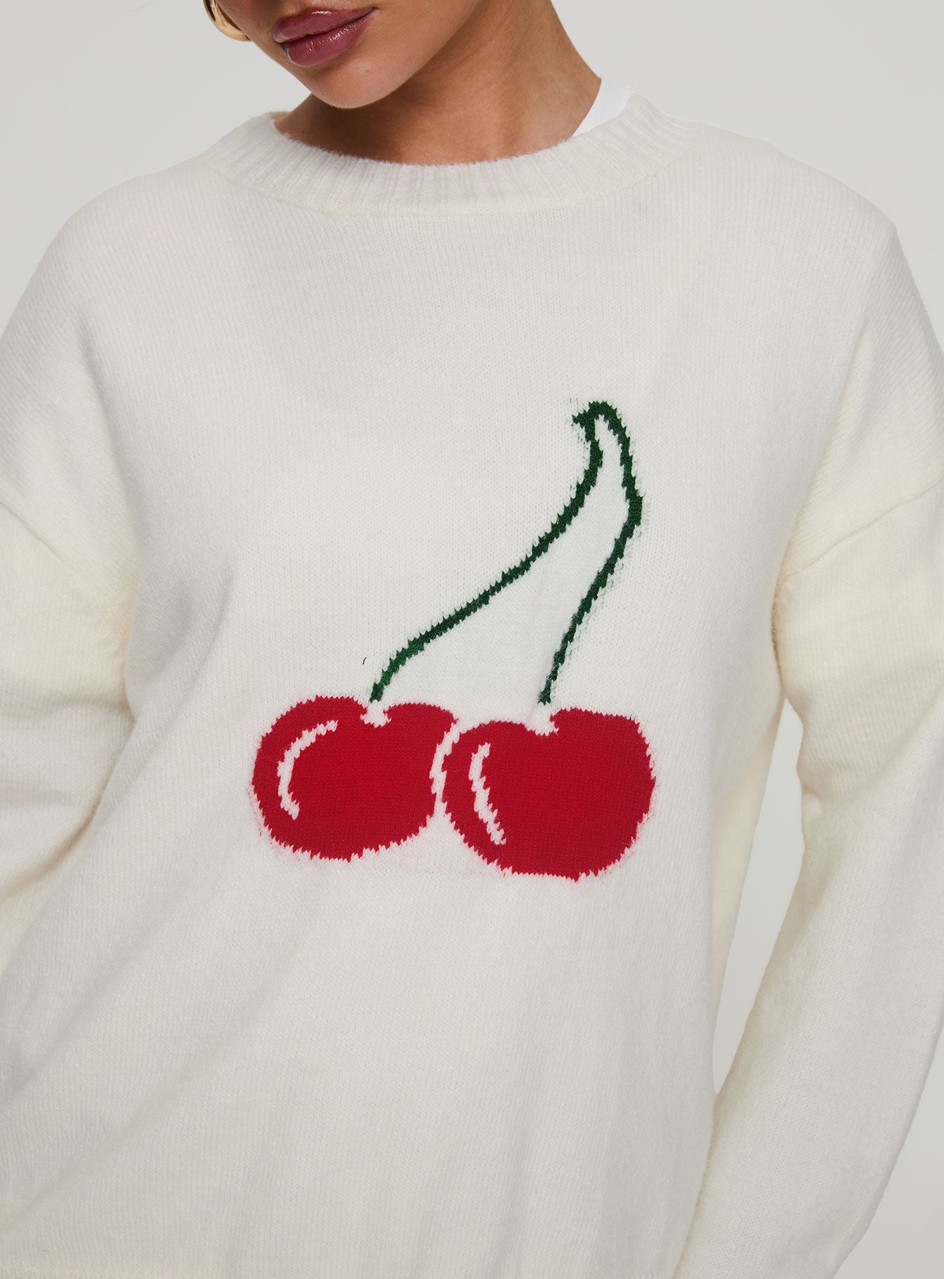 Cherry Dreams Knit Jumper Cream