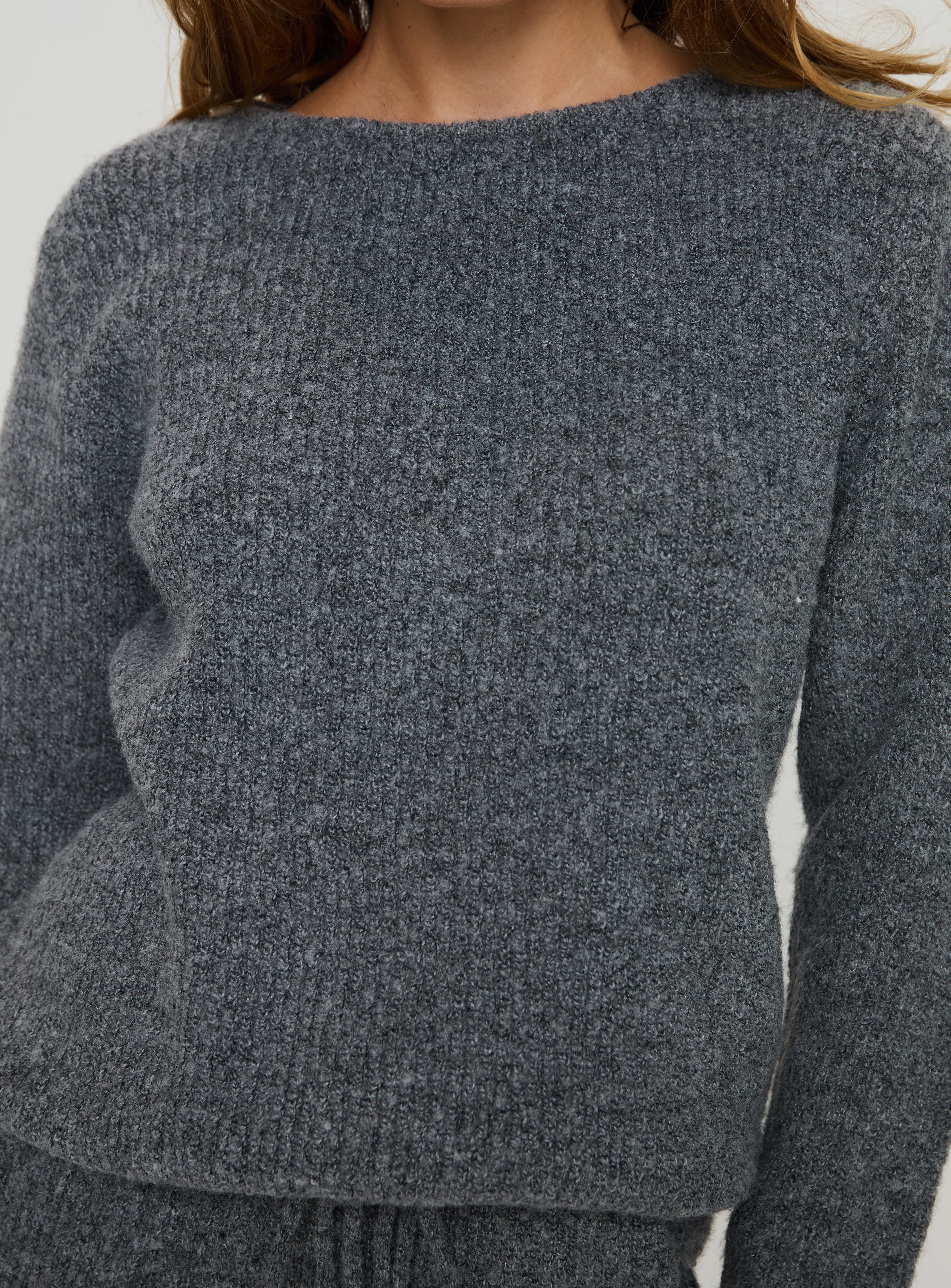 Abrams Rib Knit Crew Sweater Charcoal Marle