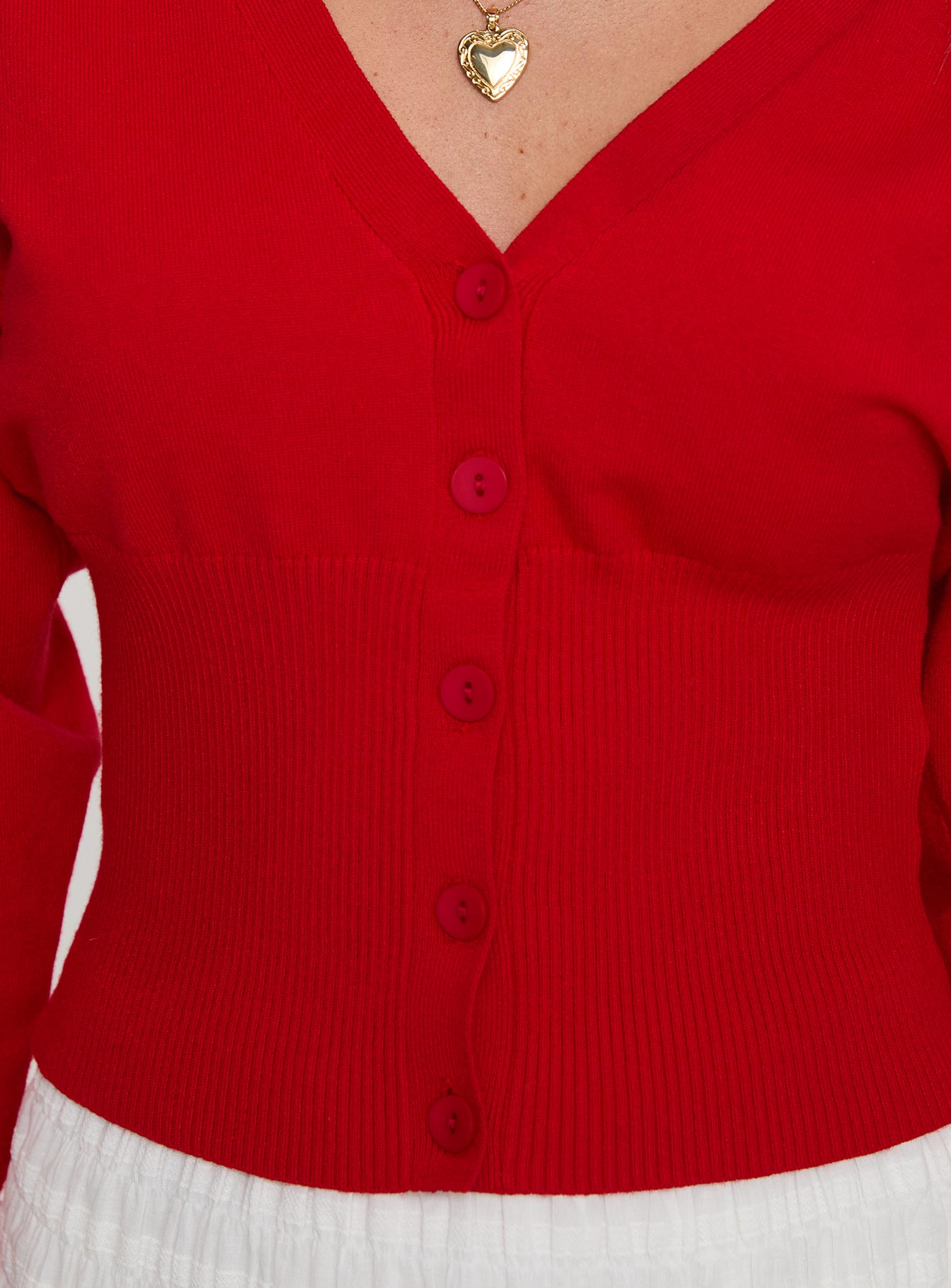 Wistfully Knit Cardigan Red