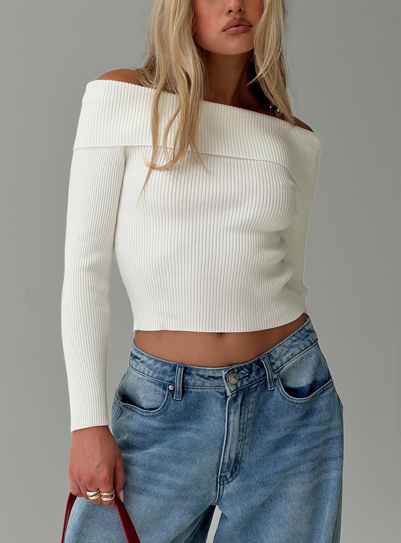 Infinity Off The Shoulder Top Cream