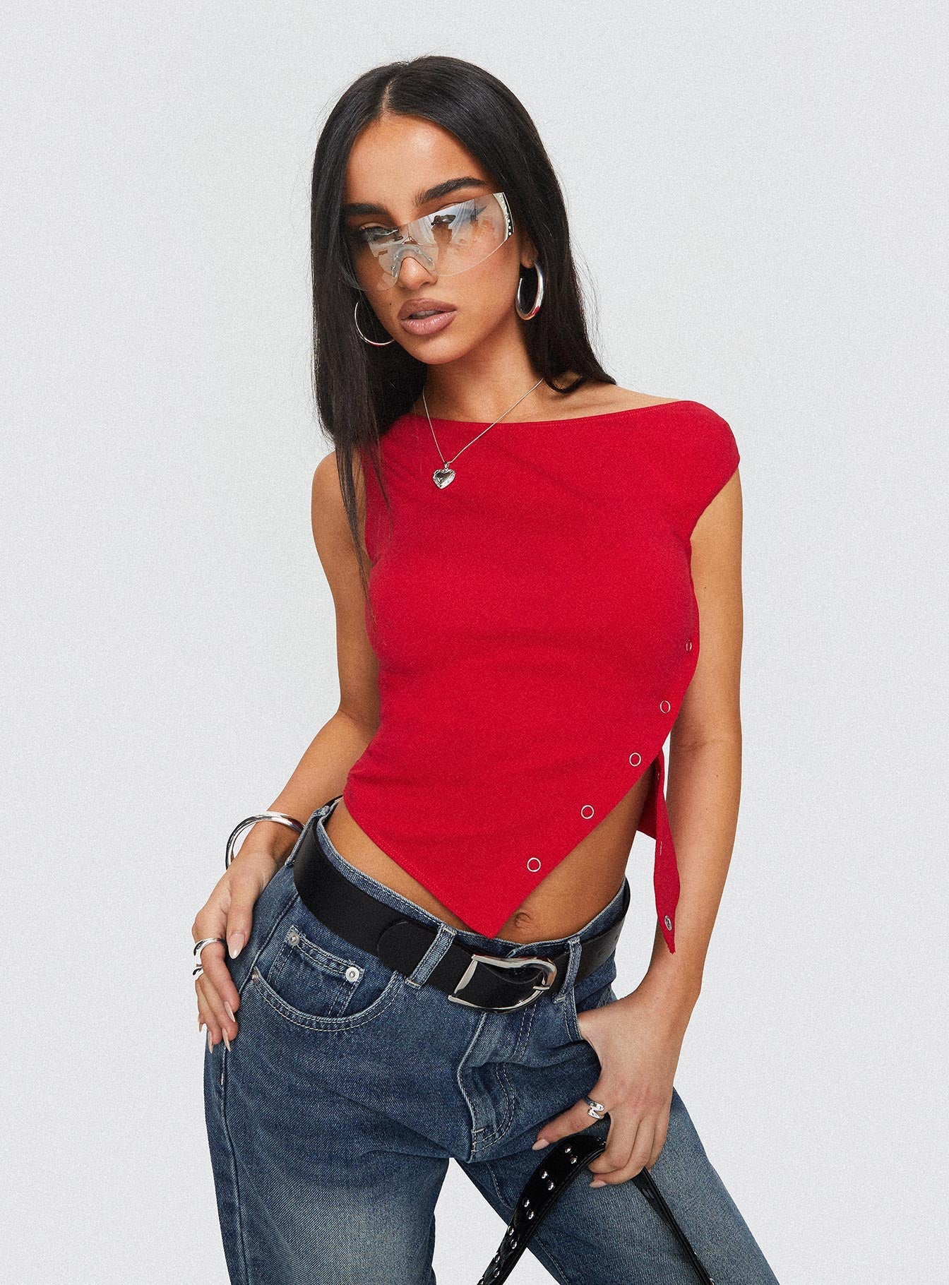 Karre Off The Shoulder Top Red