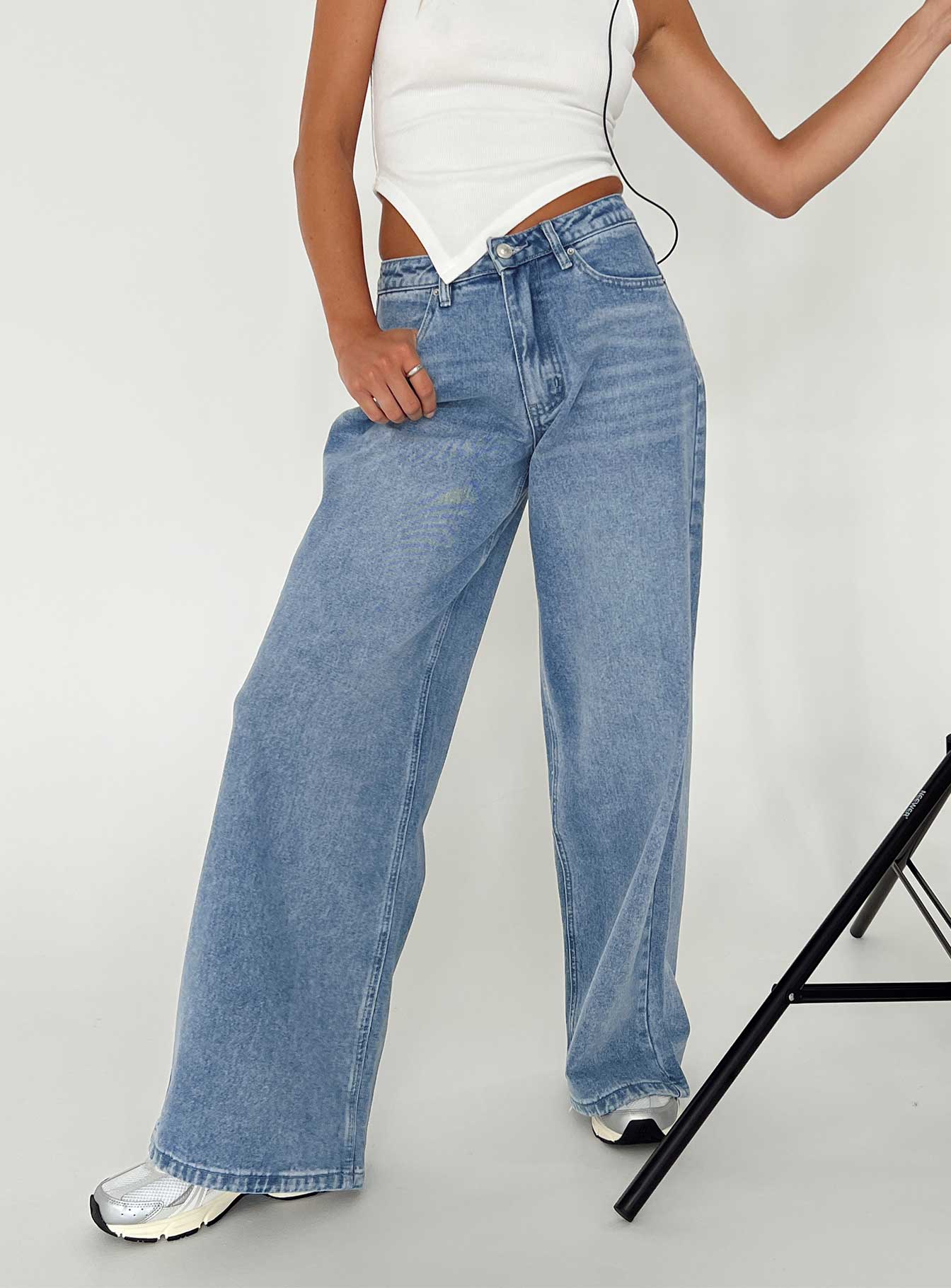 Naylor Wide Leg Jeans Light Wash Denim