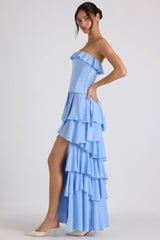 Tiered Corset Gown in Sky Blue