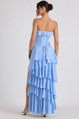 Tiered Corset Gown in Sky Blue