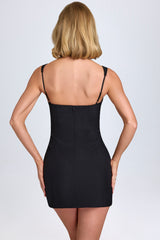 Sweetheart-Neck Micro Mini Dress in Black