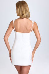 Sweetheart-Neck Micro Mini Dress in White