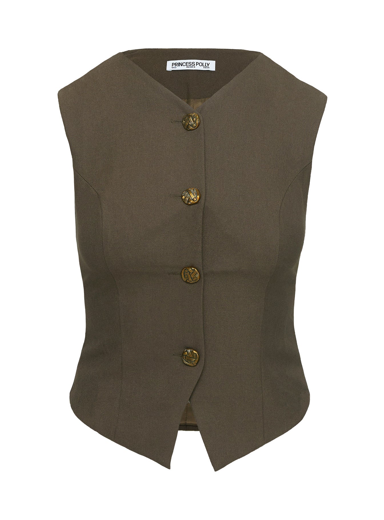 Last Page Vest Top Brown